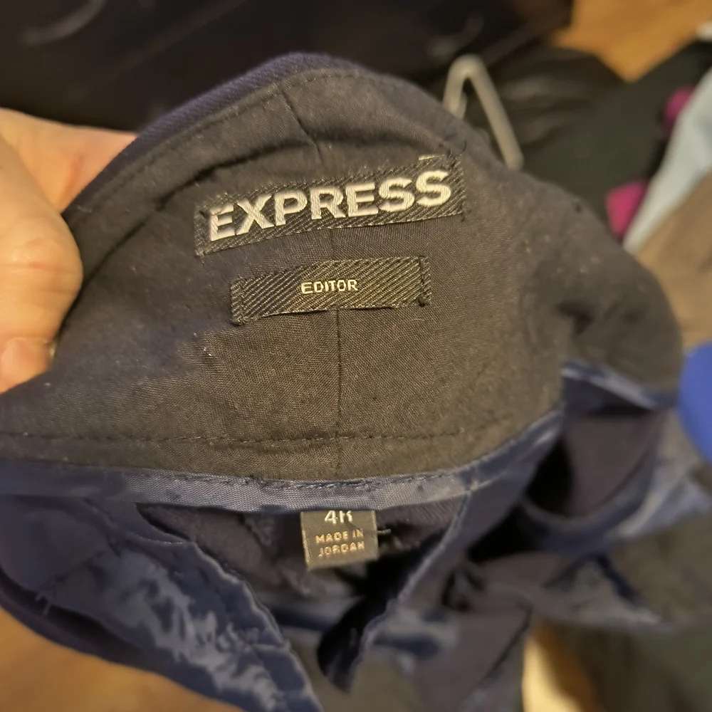 Express Editor Navy Blue Bootcut/Flared Pants - Picture 3 of 12